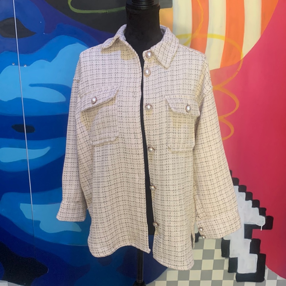 COPY - Halara pear button up tweed jacket